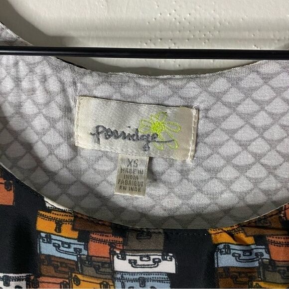 Anthropologie Porridge Retro Suitcase Novelty Print Top - Picture 4 of 10